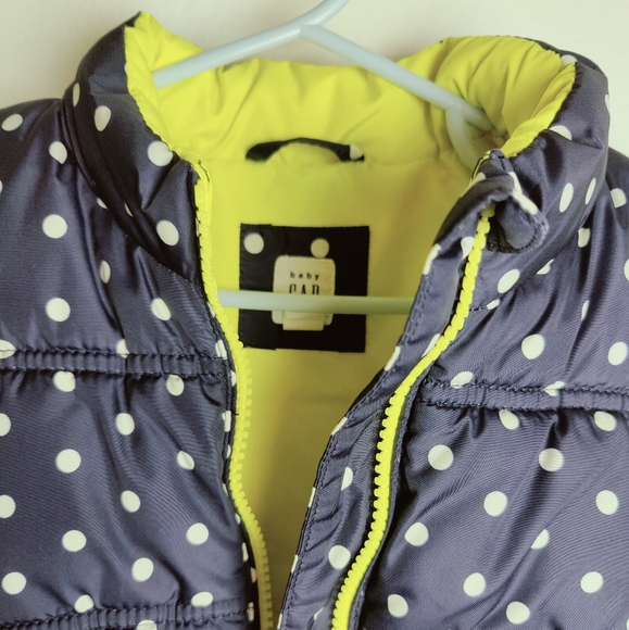 Baby GAP Toddler Navy Polkadot Puffer Vest, Sz 5 Toddler - Picture 8 of 10